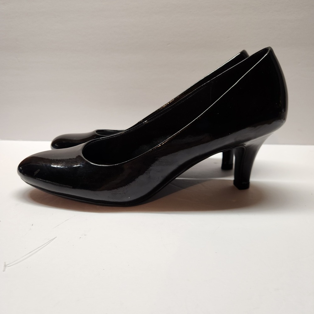 LifeStride Soft System Womens Black Patent‎ Pumps Heels Size 10M Round Toe